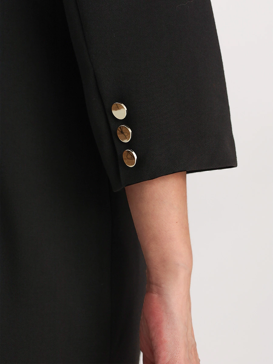 Платье-пиджак черное приталенного кроя